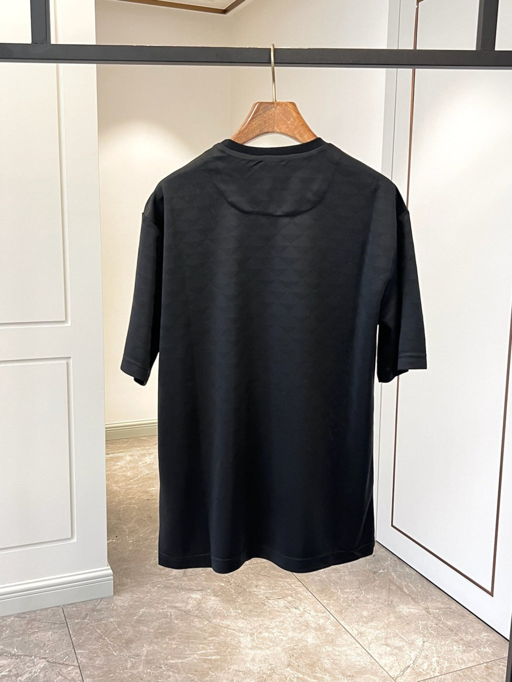 Prada Men's Spring Black Logo Logo Crew Neck Pullover Short Sleeve T-Shirt #73286