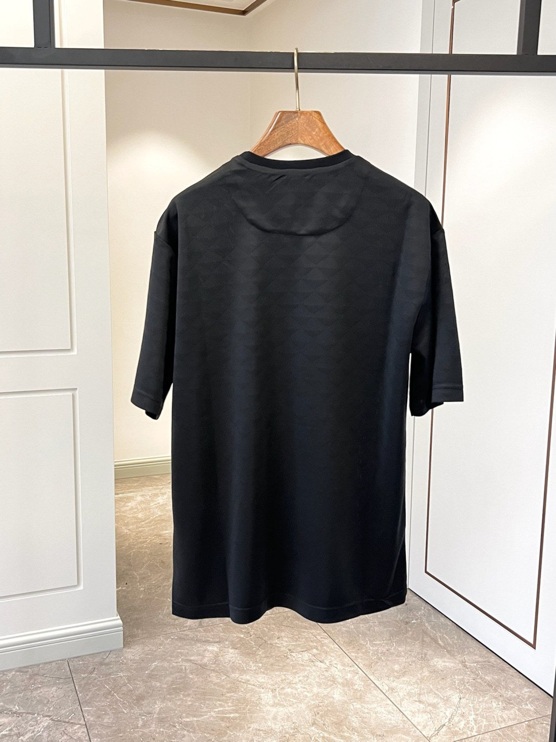 Prada Men's Spring Black Logo Logo Crew Neck Pullover Short Sleeve T-Shirt #73286