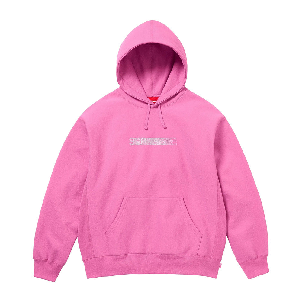 Supreme x Swarovski Men's and Women's FW25 WEEK4 Motion Logo Hooded Sweatshirt rhinestone dynamic logo kangaroo pocket hooded sweatshirt #332326