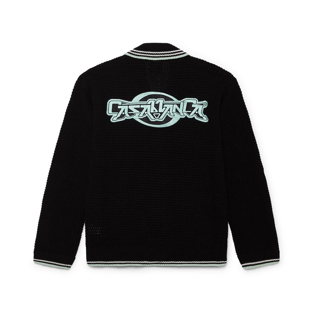Casablanca Embroidered Cotton Crochet Long Sleeve Shirt #328140