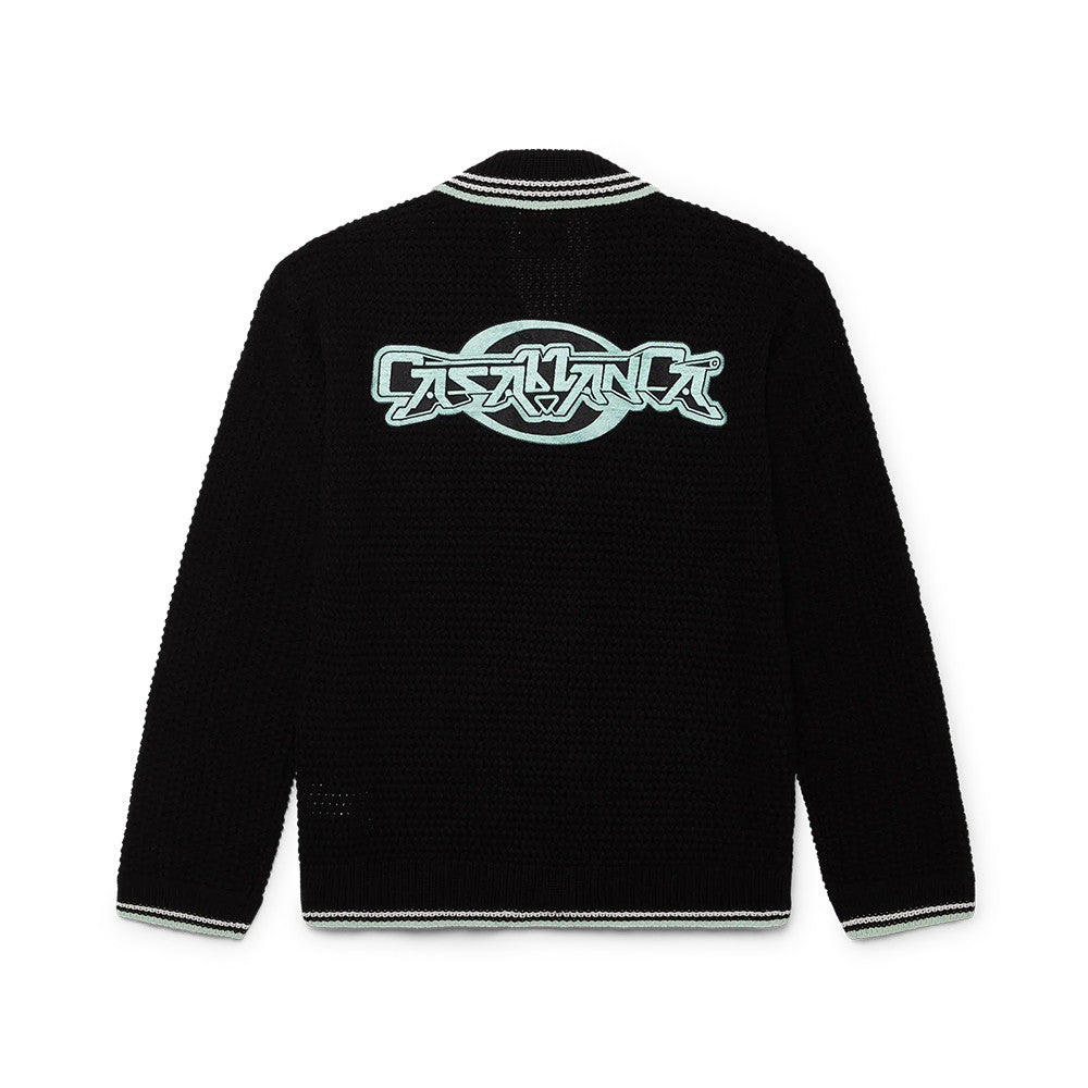 Casablanca Embroidered Cotton Crochet Long Sleeve Shirt #328140