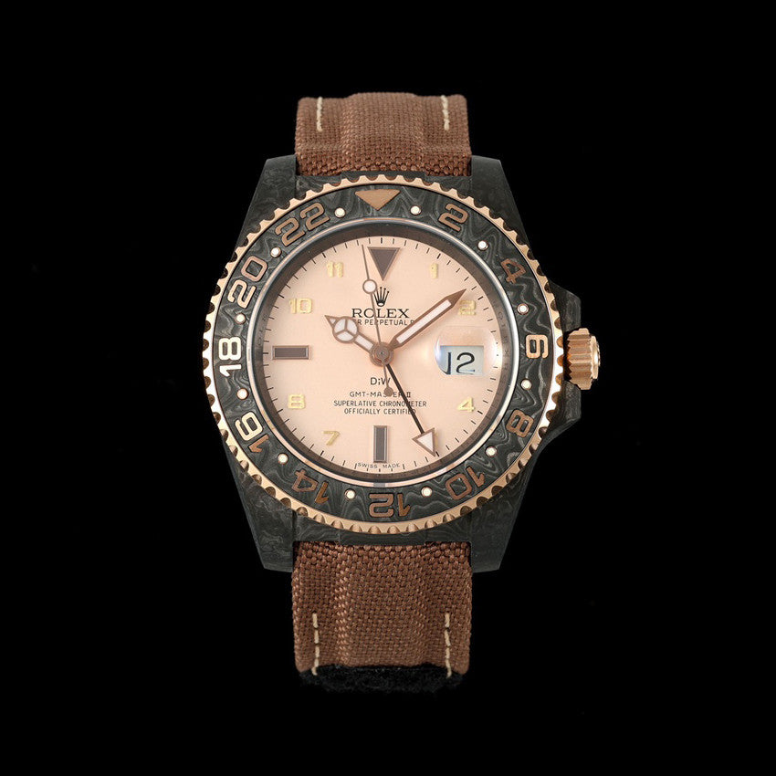 DIW Rolex GMT-Master ll V3 Men's Colour Block Automatic Cotton and Linen Strap Mechanical Watch #76778