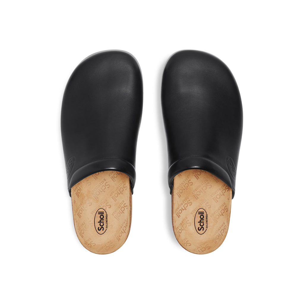 Balenciaga Men's Balenciaga I Scholl Flat Mule In Black Cowhide Flat Logo Birkenstock Shoes Fashion Temperament Trend Casual Shoes Slippers Ngvp #1973