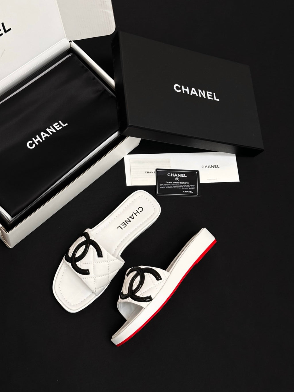 Chanel CC Vintage Diamond Slippers#380066