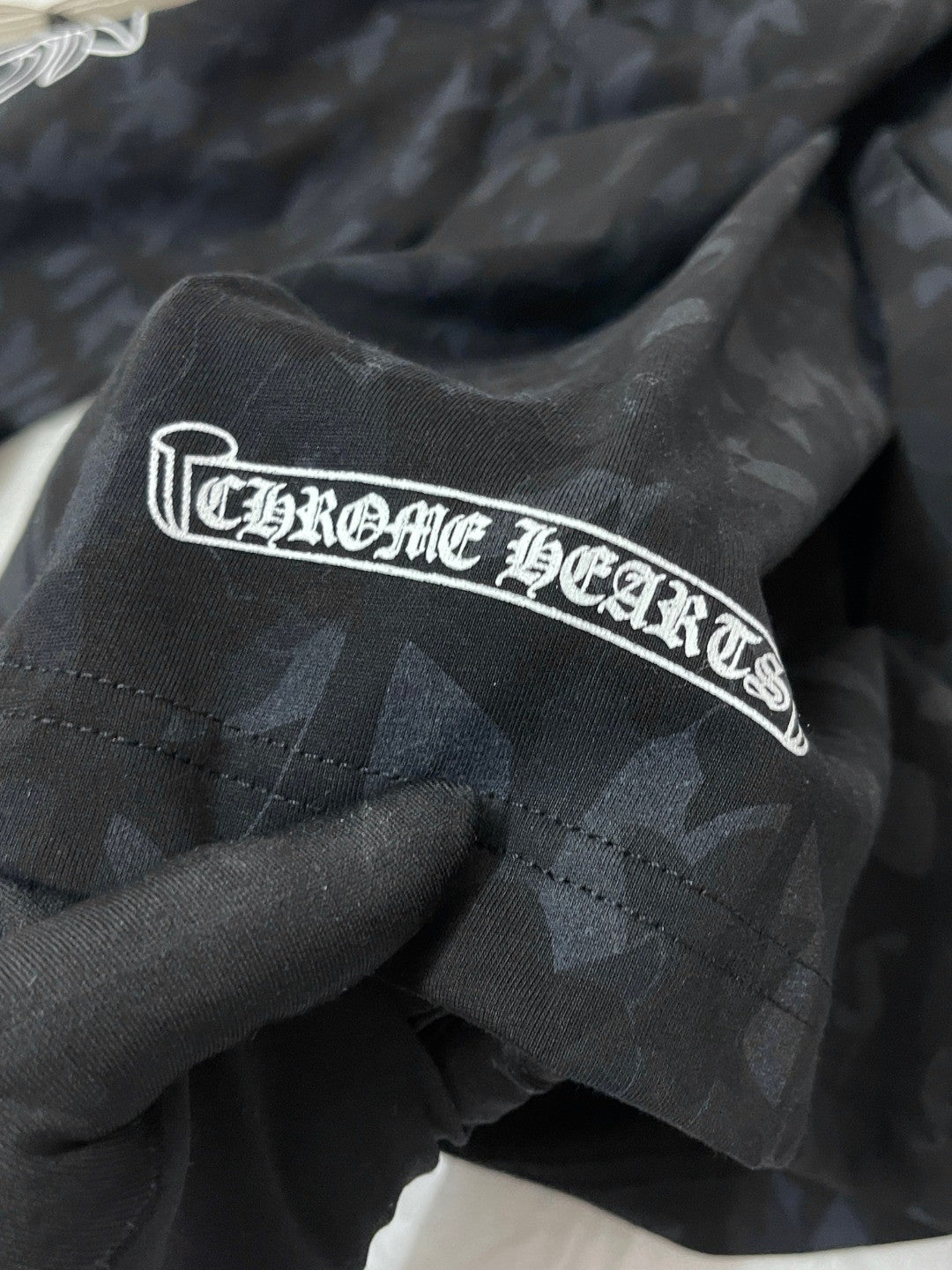 Chrome Hearts Men's Summer Black Logo Print Round Neck Straight Long Sleeve T-Shirt #73991