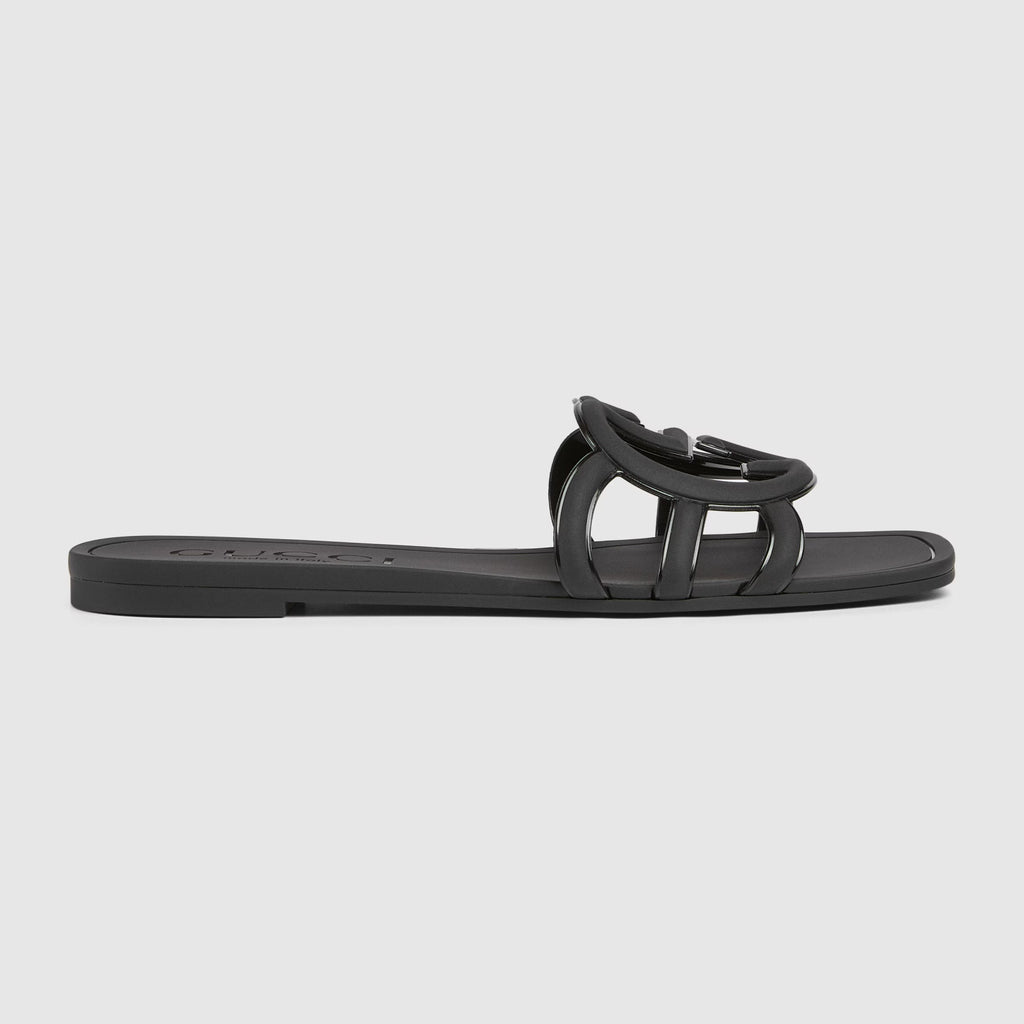 Gucci Women's Summer Double G Hollow out Square Head Flat Slippers Solid Color Casual Shoes #81341