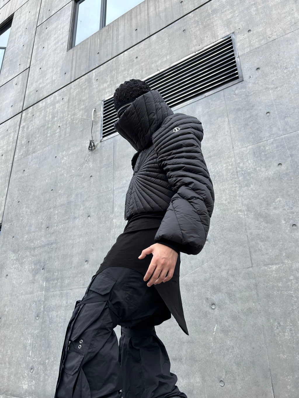 Moncler x Rick Owens Men Women Winter Solid Color Detachable Neck Collar Short Long Sleeve Puffer Down Jacket Black Fit Coat #8825