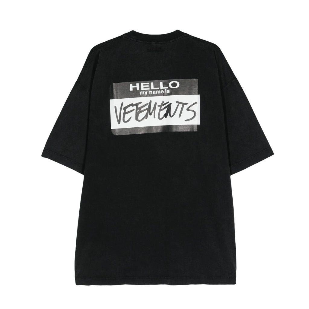Vetements Men's Summer Black Round Neck Cotton Comfortable Loose Logo Printed Short Sleeve T-Shirt #73713