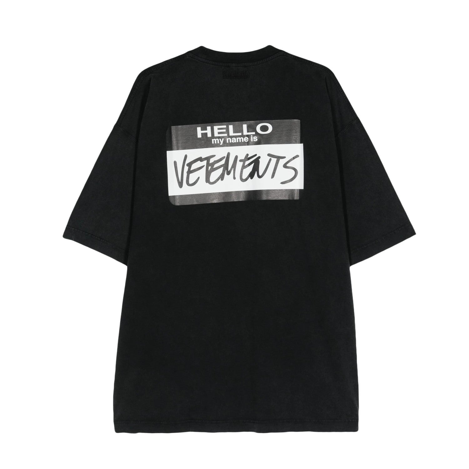 Vetements Men's Summer Black Round Neck Cotton Comfortable Loose Logo Printed Short Sleeve T-Shirt #73713