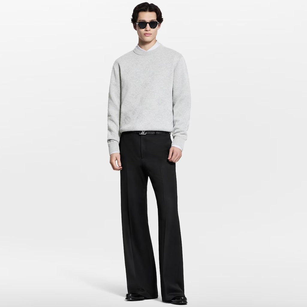 Louis Vuitton Men's and Women's MONOGRAM Embossed Pullover Knitted Three Dimensional Flower Knitted Sweater #332643