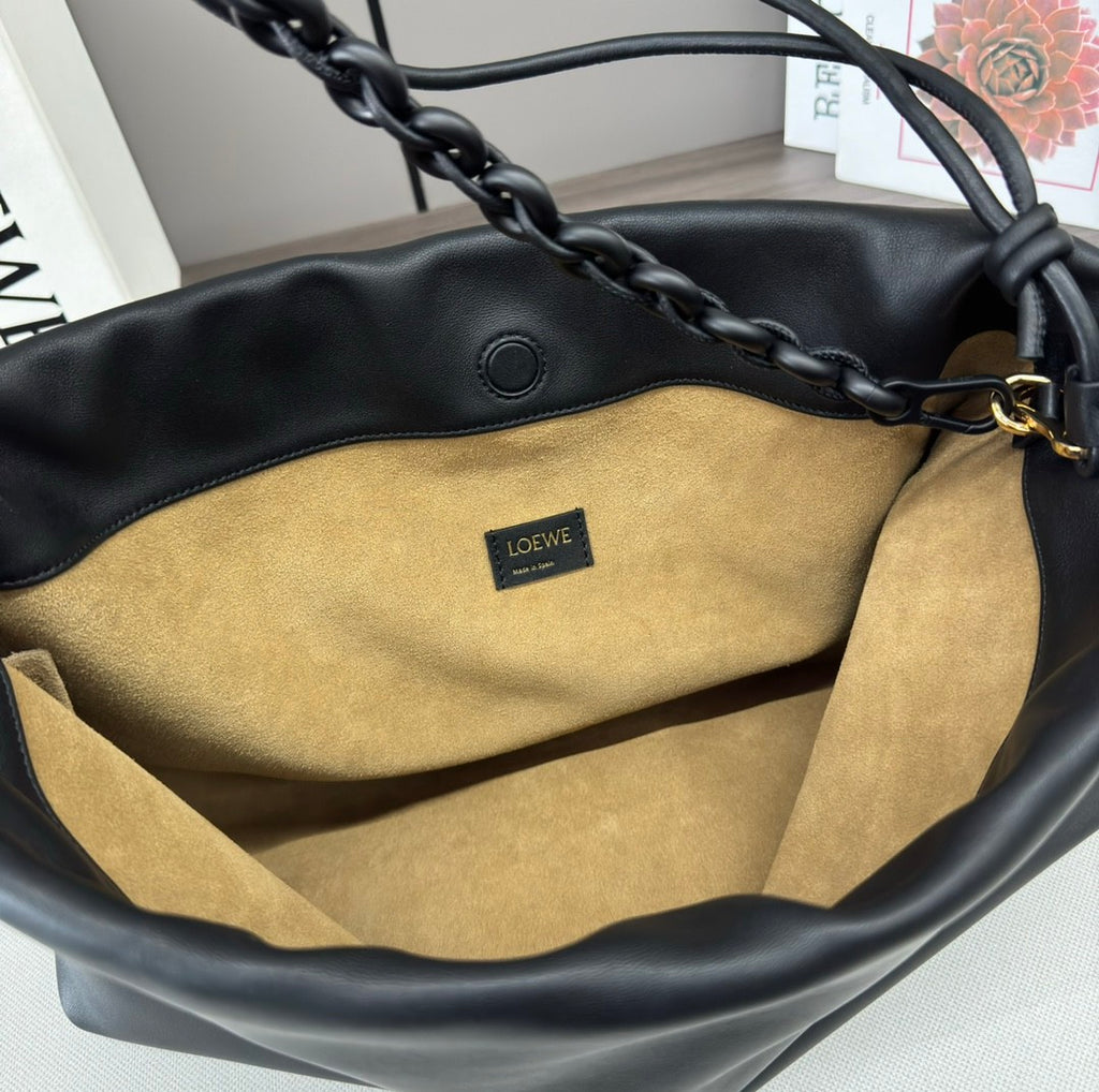 Loewe Flamenco Purse Women's Fashion Classic Solid Color Soft Napa Lambskin Leather Pleated Design Brand Logo Magnetic Buckle Closure Crossbody Bag Shoulder Bag Handbag Bags A411FPDX01-6579 #78346