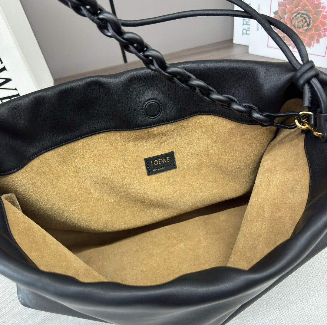 Loewe Flamenco Purse Women's Fashion Classic Solid Color Soft Napa Lambskin Leather Pleated Design Brand Logo Magnetic Buckle Closure Crossbody Bag Shoulder Bag Handbag Bags A411FPDX01-6579 #78346
