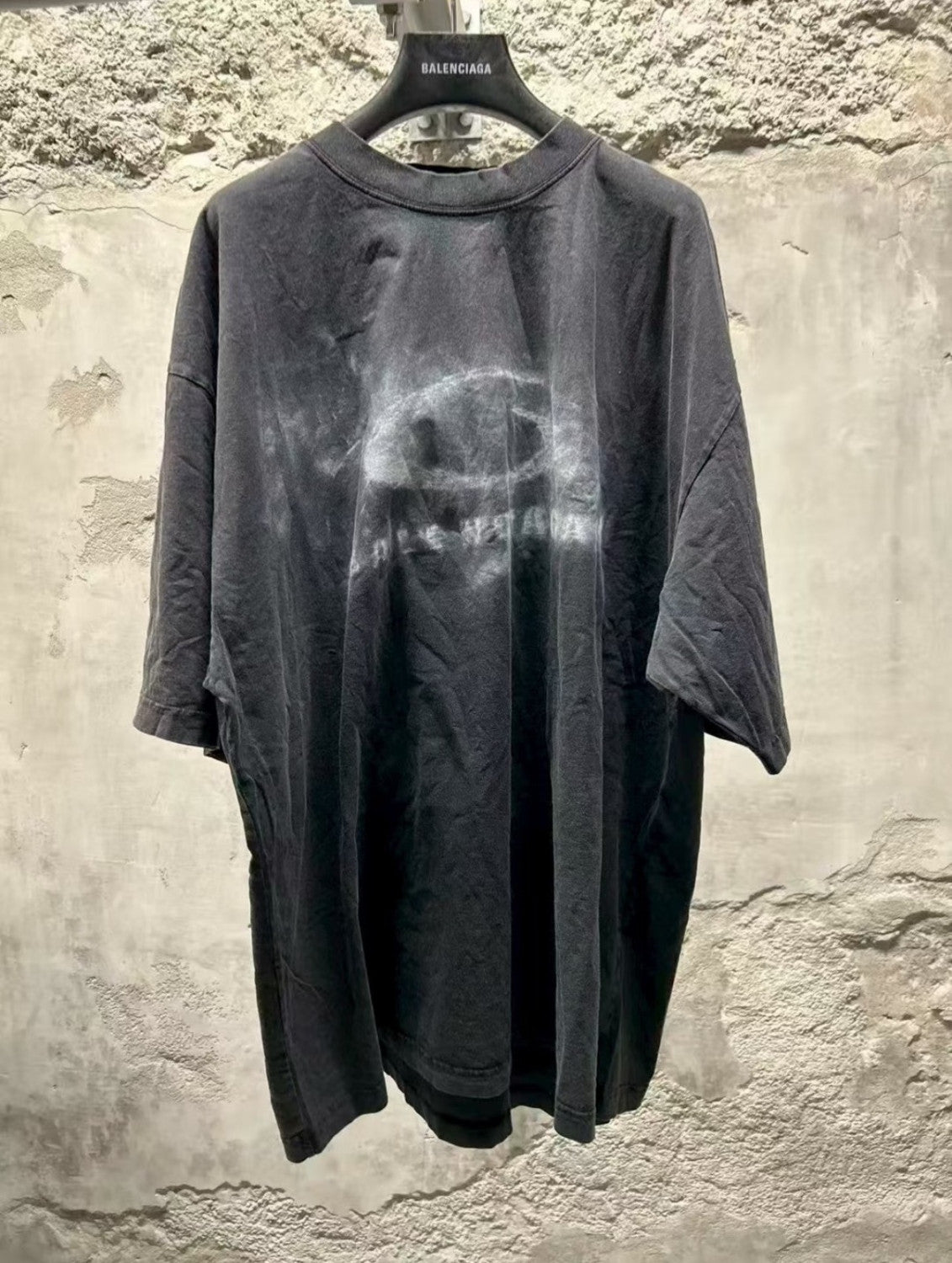 Balenciaga Top-quality Version Washed Crayon Loop T-shirt Medium Fit #336944