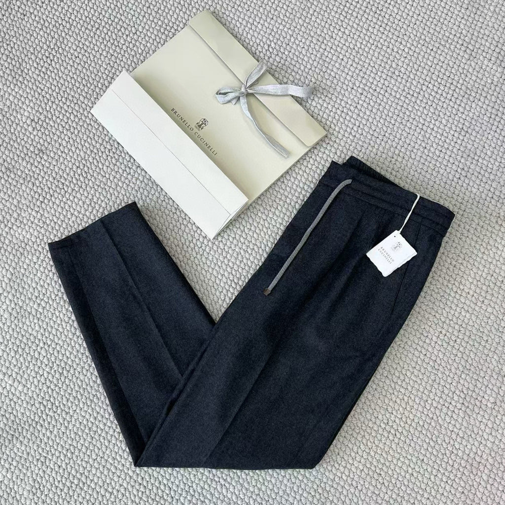Brunello Cucinelli Men's Spring And Autumn Casual Drawstring Pants Fashion Trousers Loose Straight Comfortable Cotton Thin Trousers Ngvp #1469