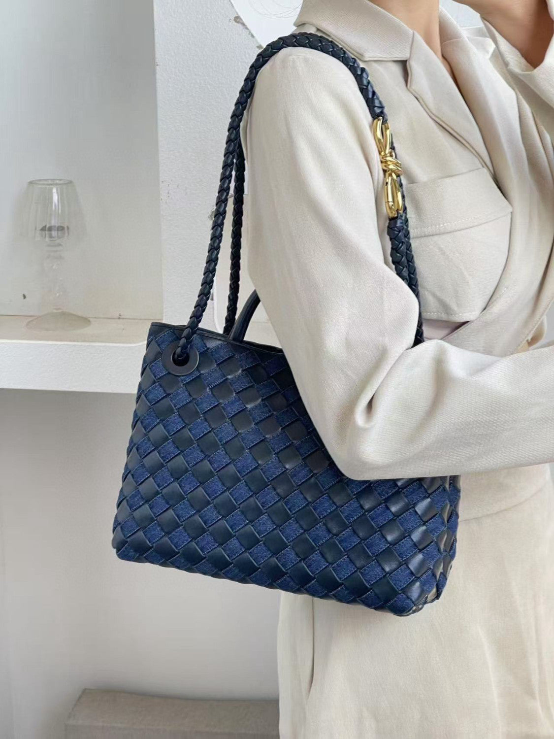 Bottega Veneta Women's Fashion Classic Color Blocked Shoulder Bag Crossbody Tote Bag Bags 796392V48V24153 #79512