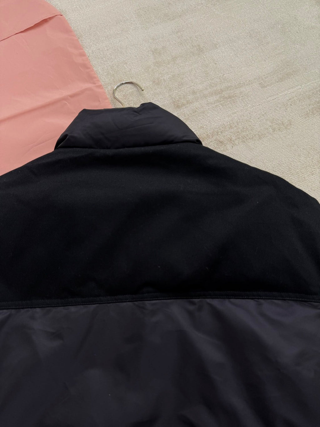 Prada Men's Autumn and Winter Solid Color Standing Collar Fit Zipper Long Sleeve Nylon Puffer Down Jacket #73889