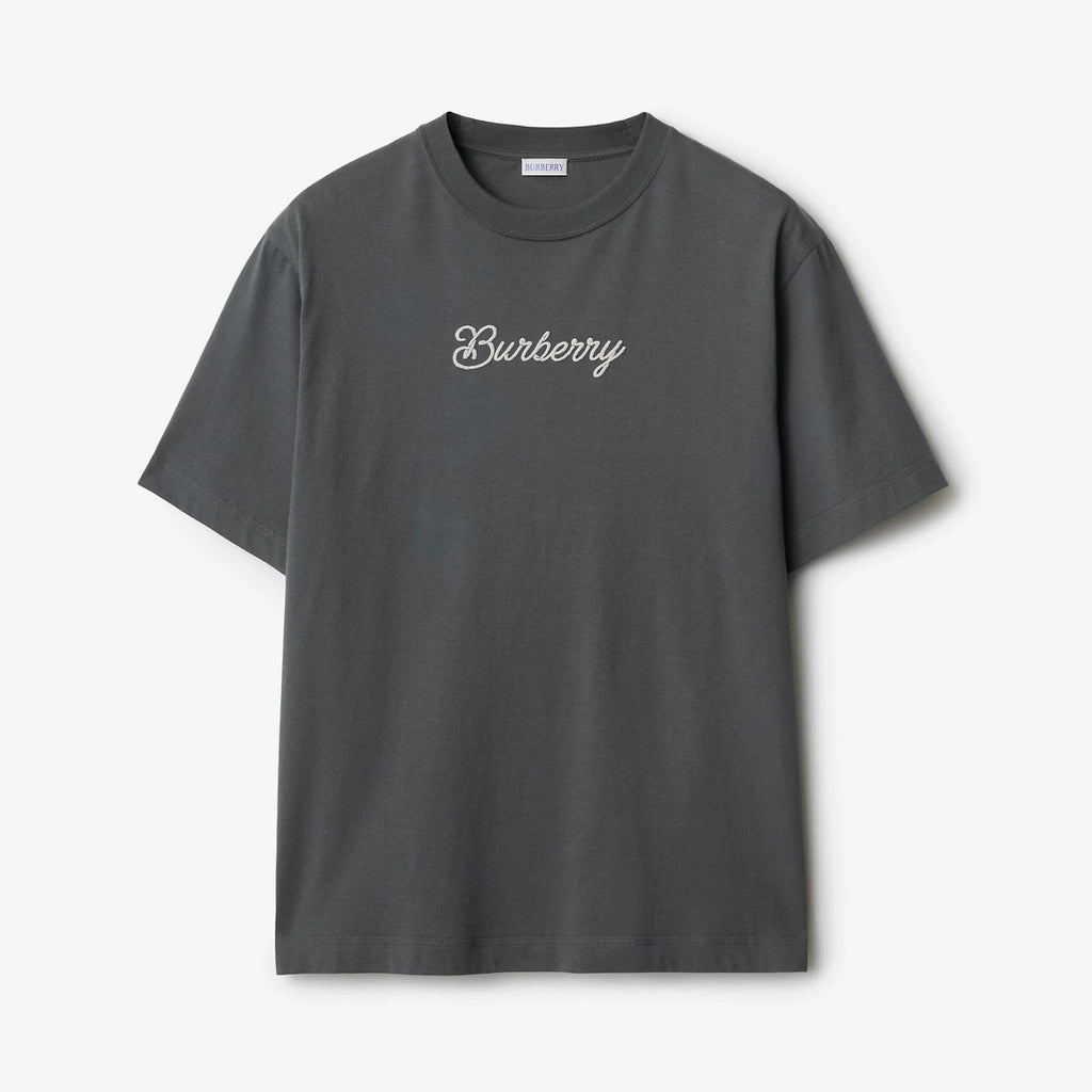 Burberry Men's Summer Solid Color Letter Print Round Neck Cotton Short Sleeve T-Shirt #75517