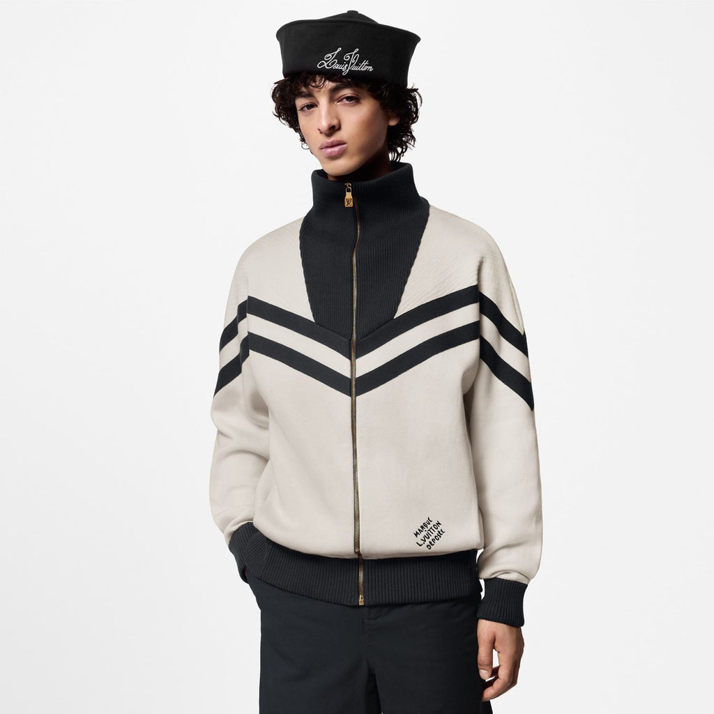 Louis Vuitton Men's Spring and Autumn Striped Letter Standing Collar Zipper Cotton Long Sleeve Jacket #99767