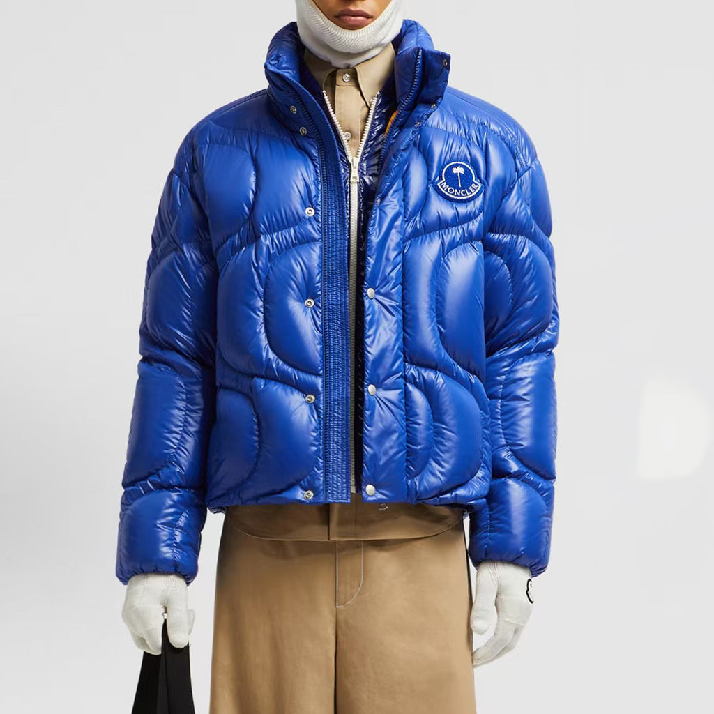 Moncler x Palm Angel  Men's And Women's Winter Fashion Casual Solid Color Zipper Single Button Windproof White Goose Down Jacket Cotton Coat Jacket #79142