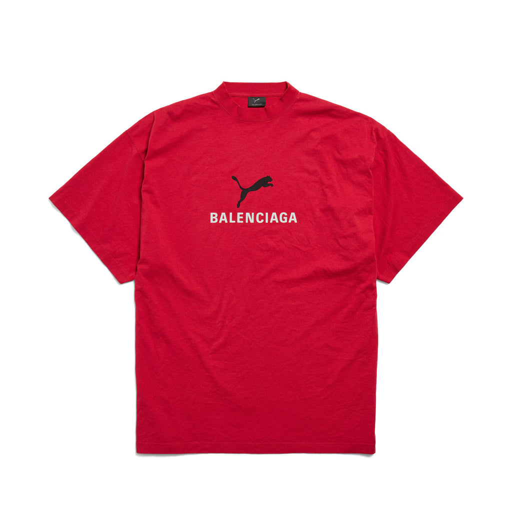 Balenciaga x Puma Men's Women's Summer Oversized Crew Neck Cotton Solid Color Short Sleeve T-Shirt #77853