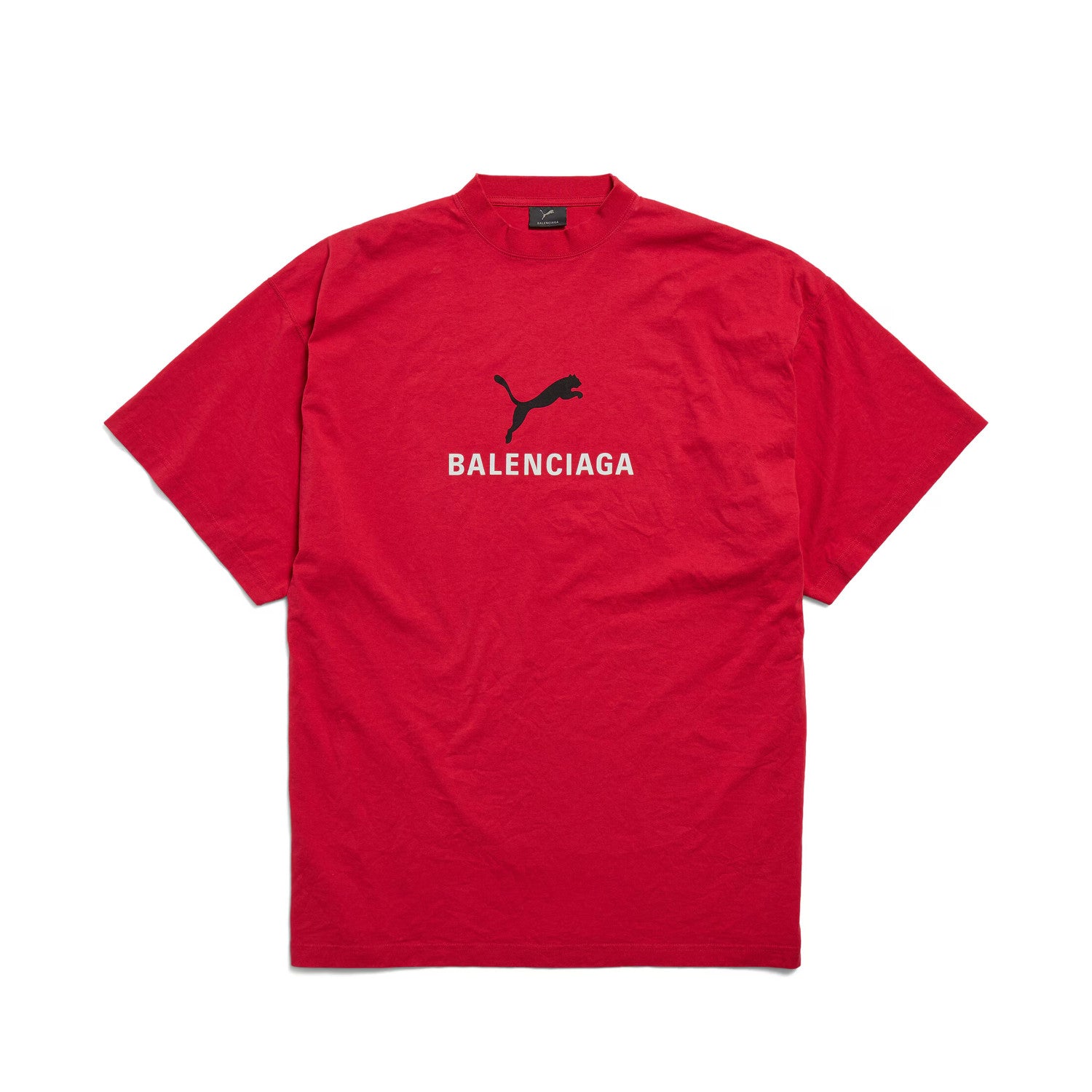 Balenciaga x Puma Men's Women's Summer Oversized Crew Neck Cotton Solid Color Short Sleeve T-Shirt #77853