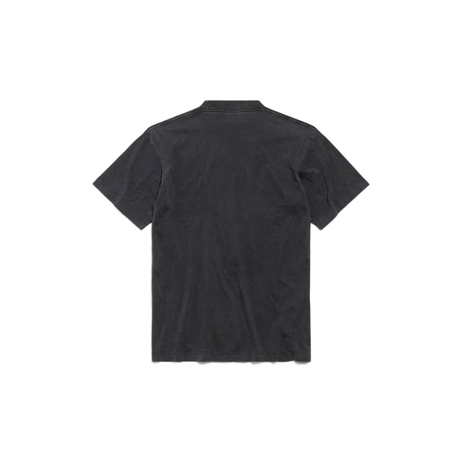 Balenciaga ﻿﻿Men's Summer Standard Print Black Faded Crew Neck Straight-Cut Knit Short-Sleeve T-shirt Ngvp #2353