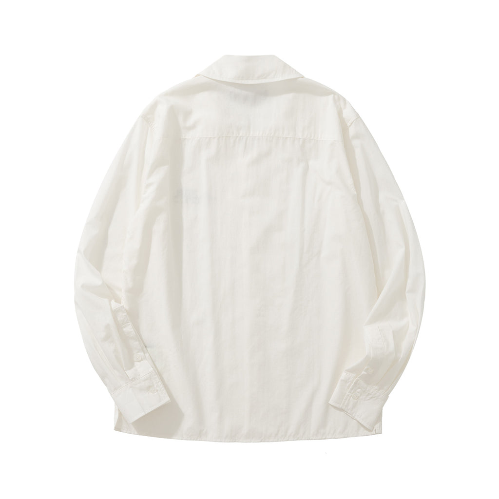 Louis Vuitton Men's Spring And Fall White Letters Logo Embroidery Single Breasted Long Sleeved Shirt #73264