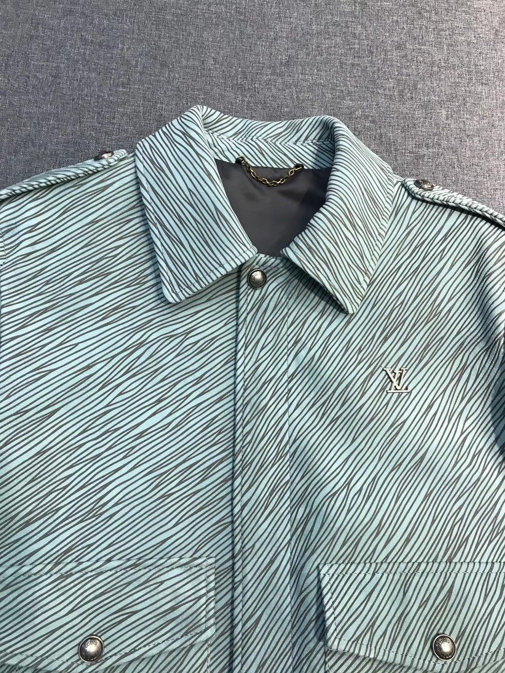 Louis Vuitton Men's And Women's Spring/Fall Fashion Casual Collared Letter Print Suede Long Sleeve Leather Jacket #328293
