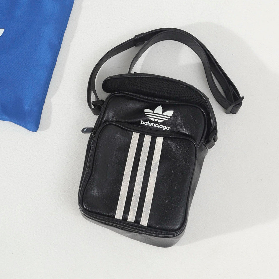 Balenciaga x Adidas Men's and Women's Unisex Fashion Casual Adjustable Strap Printed Leather Shoulder Bag Crossbody Bag Bags #78453