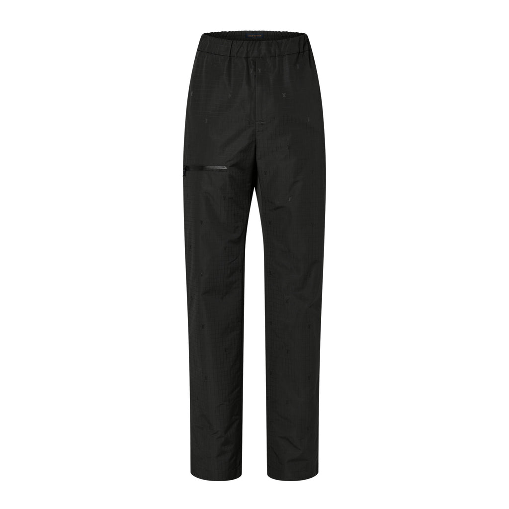 Louis Vuitton Men's Spring and Fall Black Dark Logo Print Elastic Waist Cotton Pants #72427