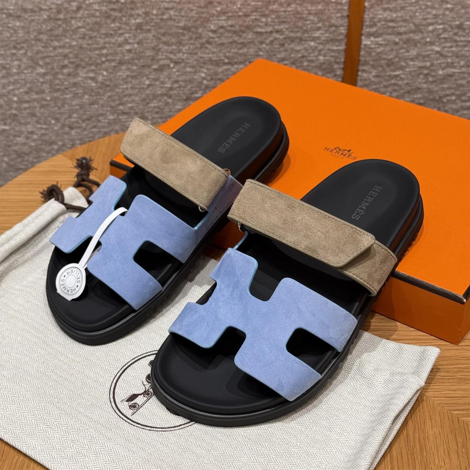 Hermes Women's Autumn and Winter Pure Color Suede Leather Casual Fashion Sandal Mop Shoes #77294