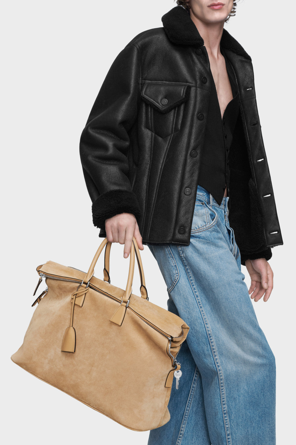 Maison Margiela 5AC Four-Corner Stitching Tote Bag Stylish Clutch Bag Chic Suede Crossbody Bags #194671