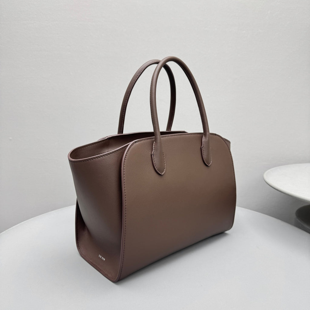 THE ROW Men's & Women's Marlo 12 Tote Bag Lychee-Patterned Shopping Tote Casual Solid-Color Plain-Weave Leather Handbag Bags W1802L72MUAS #81732