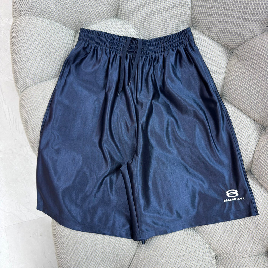 Balenciaga Men's Letter Printed Elastic Waist High Street Summer Straight Casual Solid Color Shorts #77275