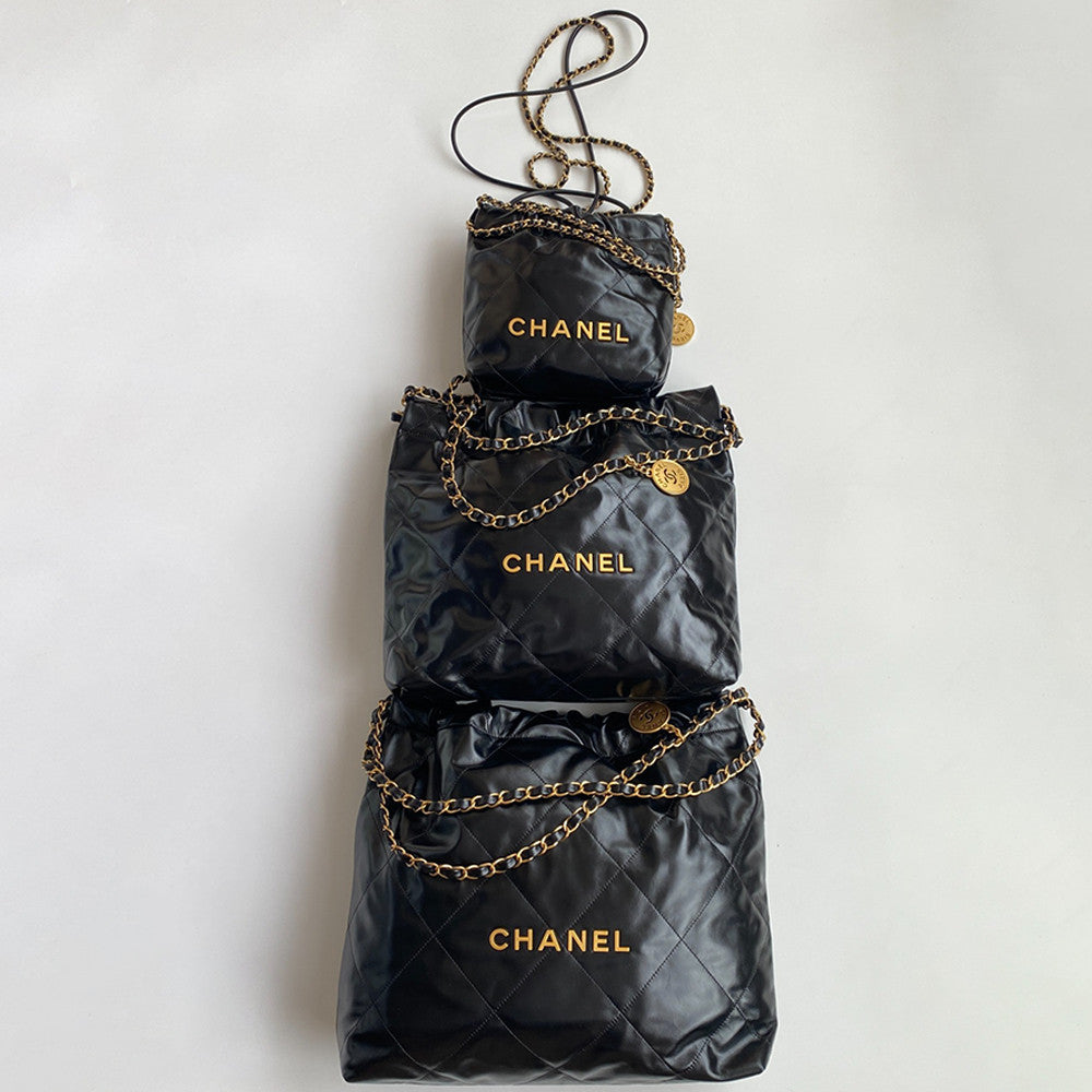 Chanel Mini Small And Large Classic Women's Waxed Leather Tote With Gold-tone Woven Chain Strap Shopping Bag Bags #193542