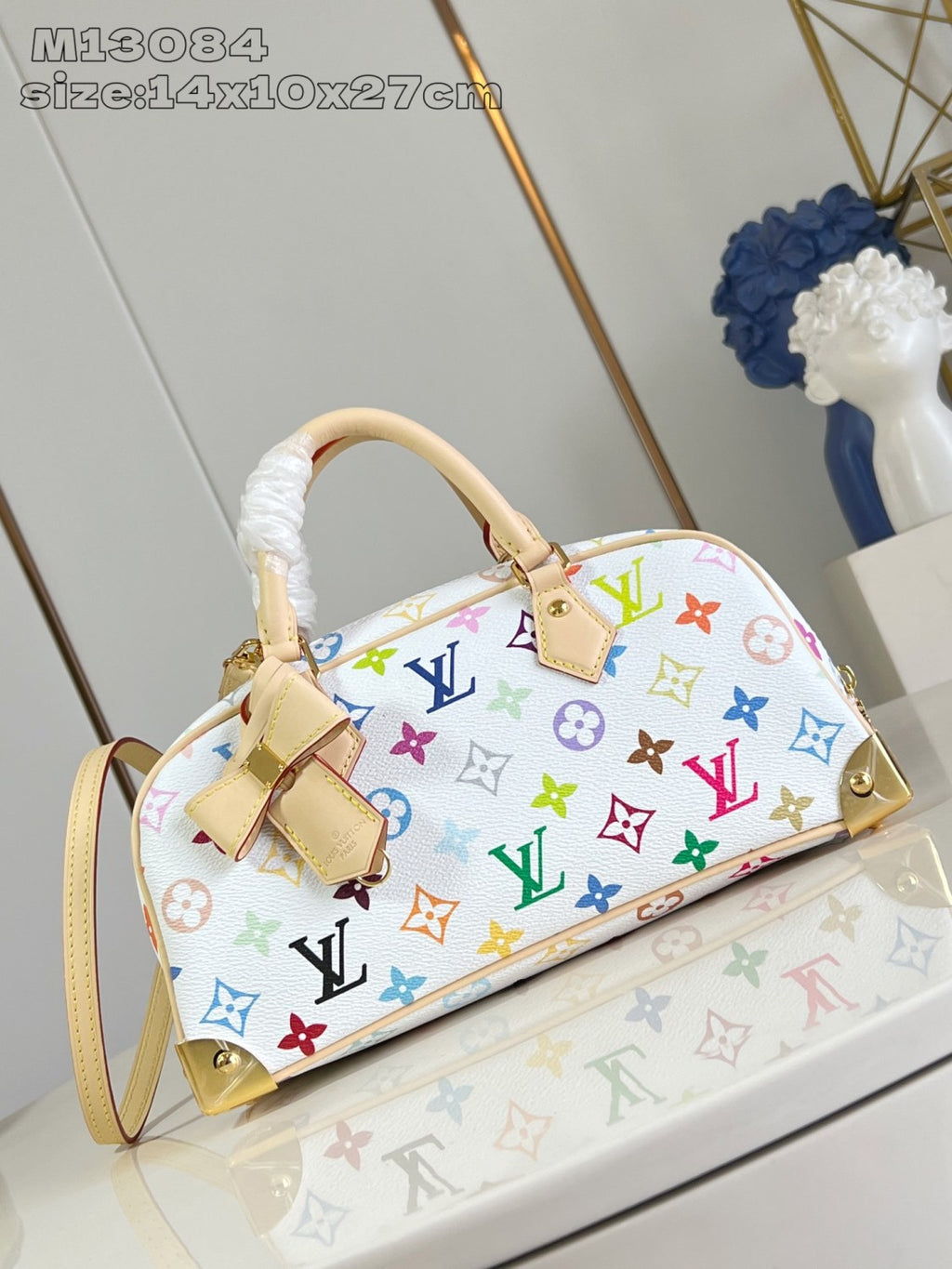Louis Vuitton LV x TM Handbag East West Women's Removable Shoulder Strap Zipper Closure Colorful Monogram Printed Printed Coated Canvas Leather Trimmed Shoulder Crossbody Bag Bags #75437