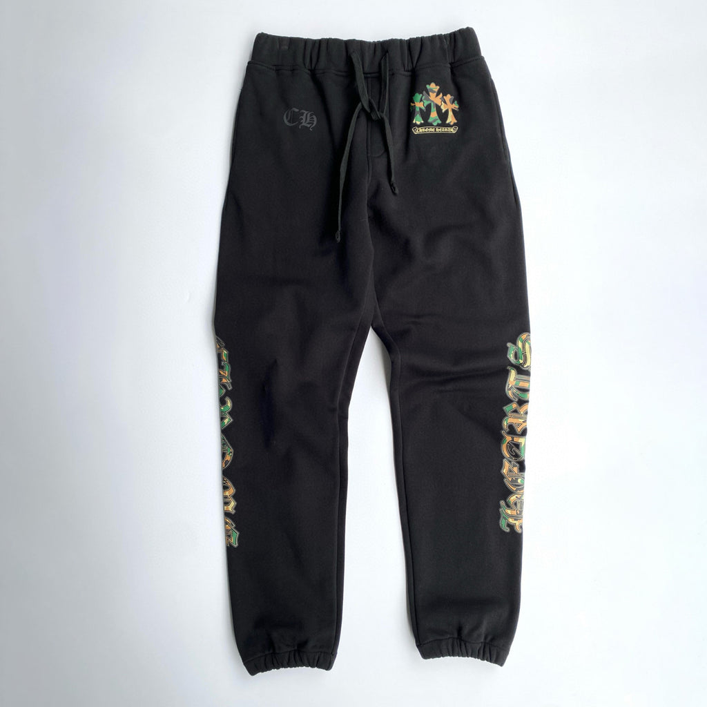 Chrome Hearts Men's Autumn Black Hooded Sweatshirt Pullover Casual Sweatpants Set Suit #97426