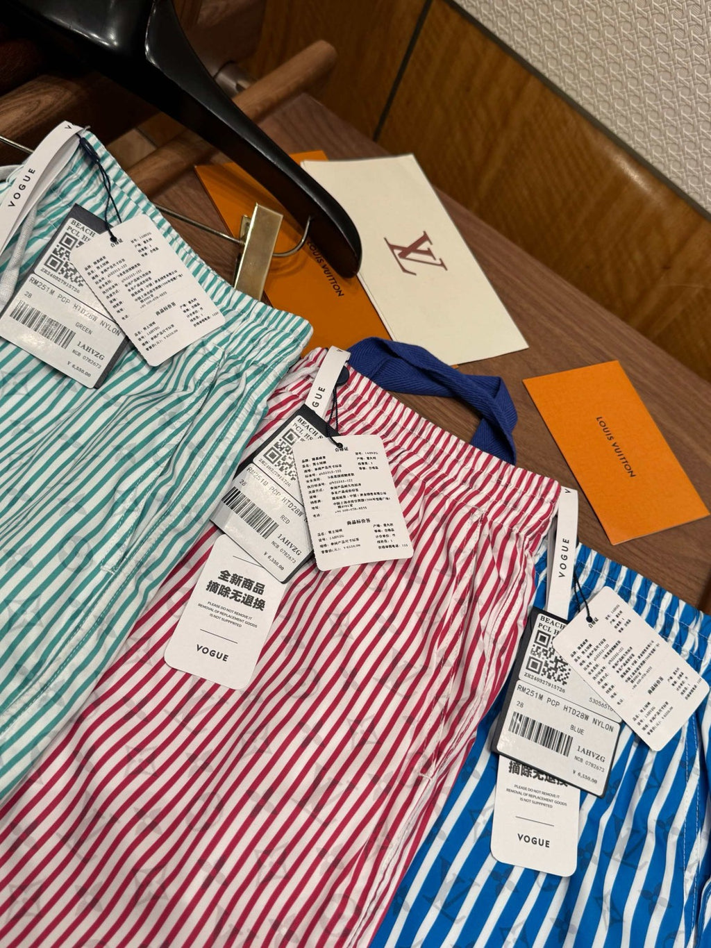 Louis Vuitton Men's Summer Solid Colour Striped Print Casual Drawstring Beach Shorts #77411