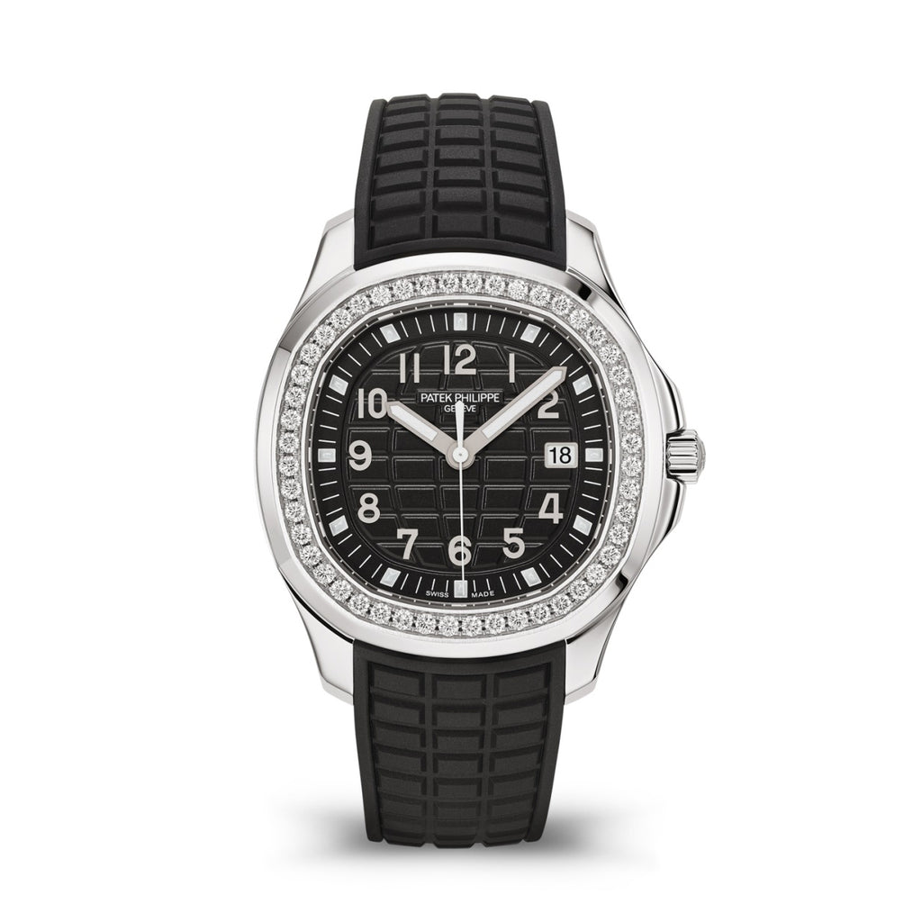Patek Philippe Aquanaut Women's Quartz Movement Date Black Dial Stainless Steel Case Watch #97992