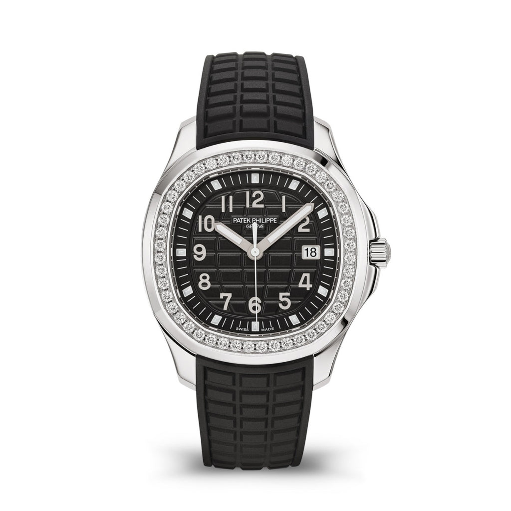Patek Philippe Aquanaut Women's Quartz Movement Date Black Dial Stainless Steel Case Watch #97992