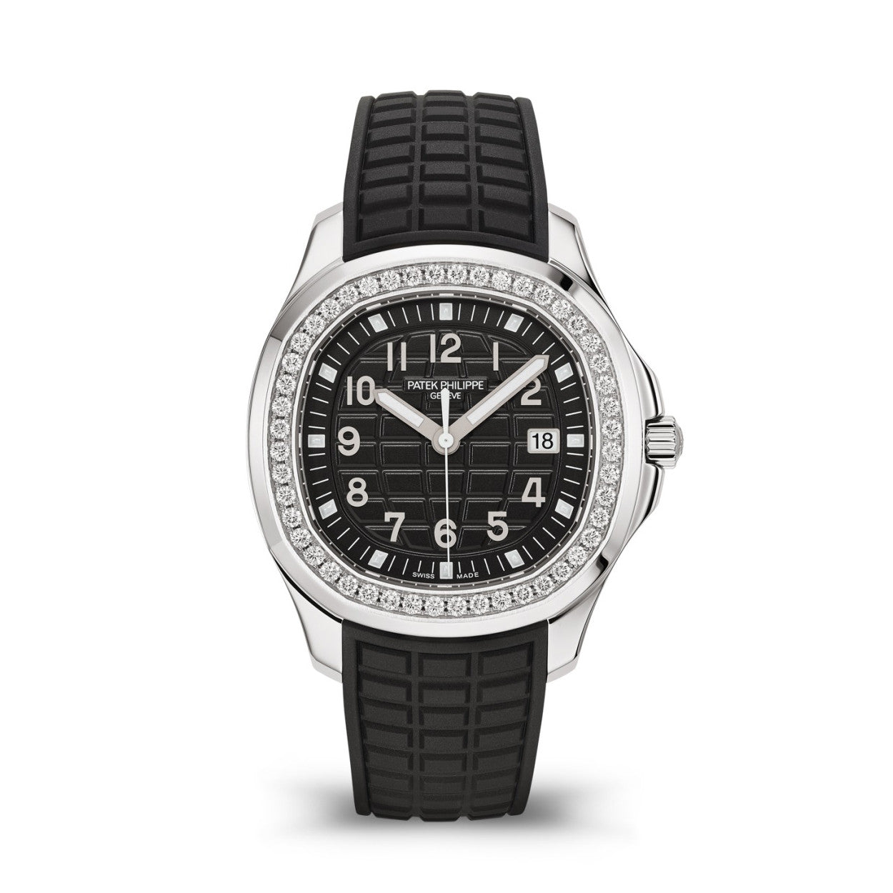 Patek Philippe Aquanaut Women's Quartz Movement Date Black Dial Stainless Steel Case Watch #97992