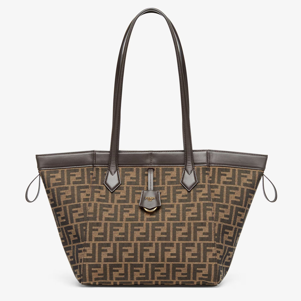 Fendi Origami Medium Handbag Brown FF Jacquard Fabric Handbag Women's Luxury Trend Clutch Temperament Fashion Bag Bags 8BS083AFPMF1GL7  #81635
