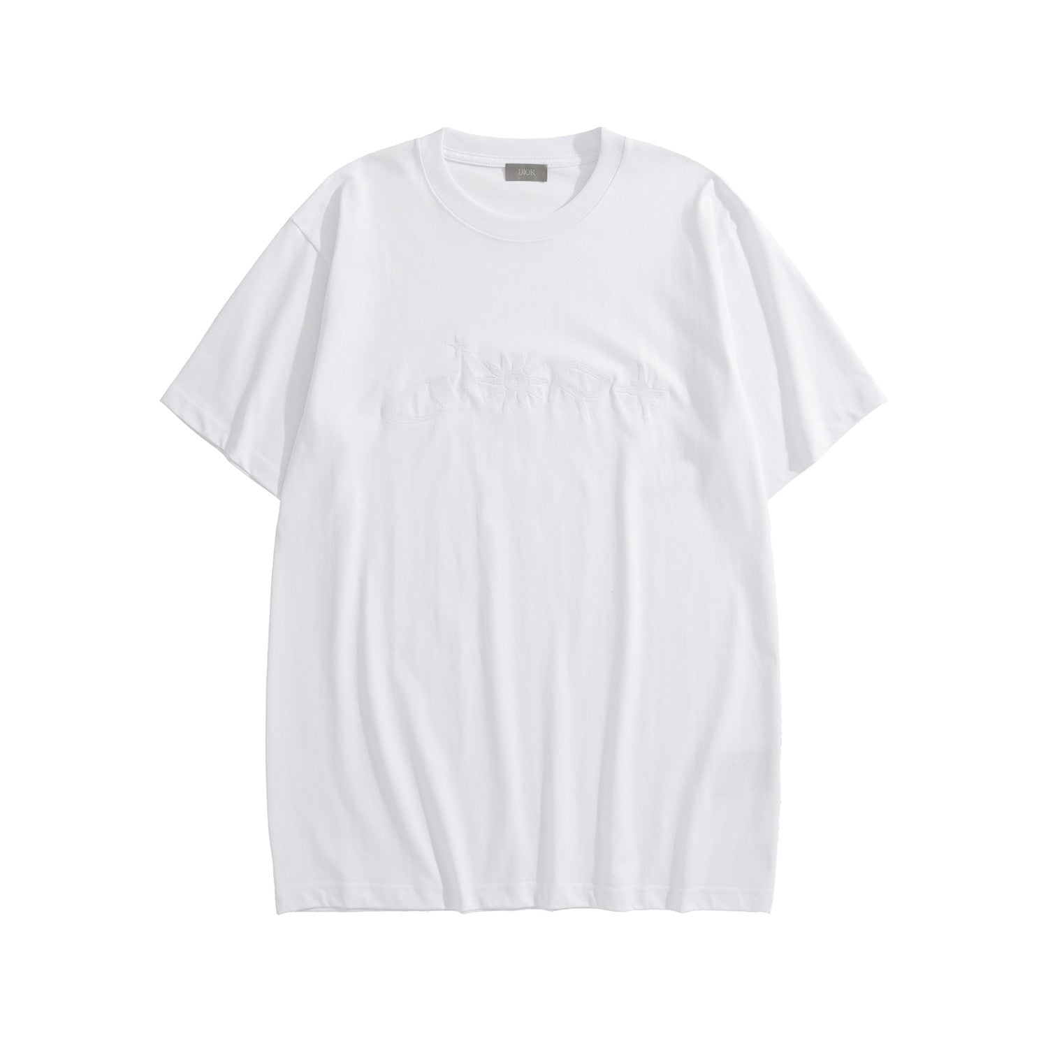 Dior Men's Summer Embroidered Print Solid Color Cotton Crew Neck Short Sleeve T-Shirt #77831