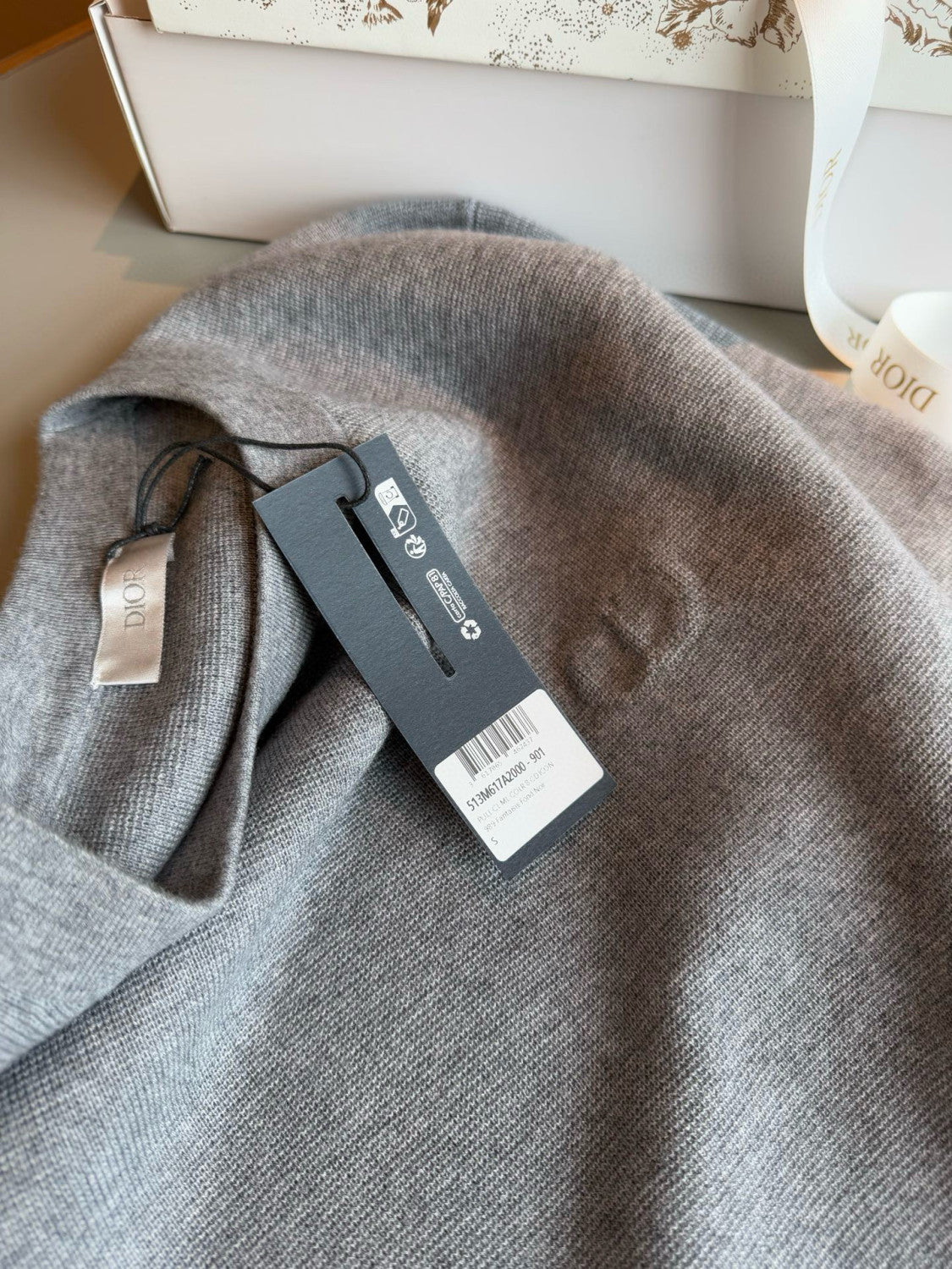 Dior Men's Spring and Autumn Solid Color Round Neck Cotton Wool Long Sleeve Sweater #75515