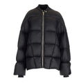 Rick Owens Men's And Women's Fall And Winter Quilted Line Design Simple Loose Thickened Down Jacket Jacket Zipper Black Seko Trend Oversized Jacket Ngvp #2611