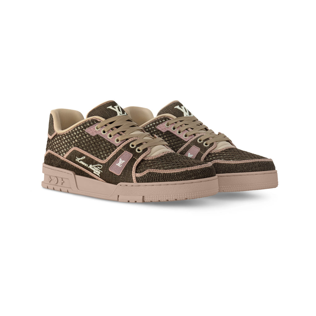 Louis Vuitton LV TRAINER Men's And Women's Spring/Autumn Fashion Casual Round-Toe Lace-Up Low-Top Shoes with Embroidered Upper Casual Sneakers Shoes #78472