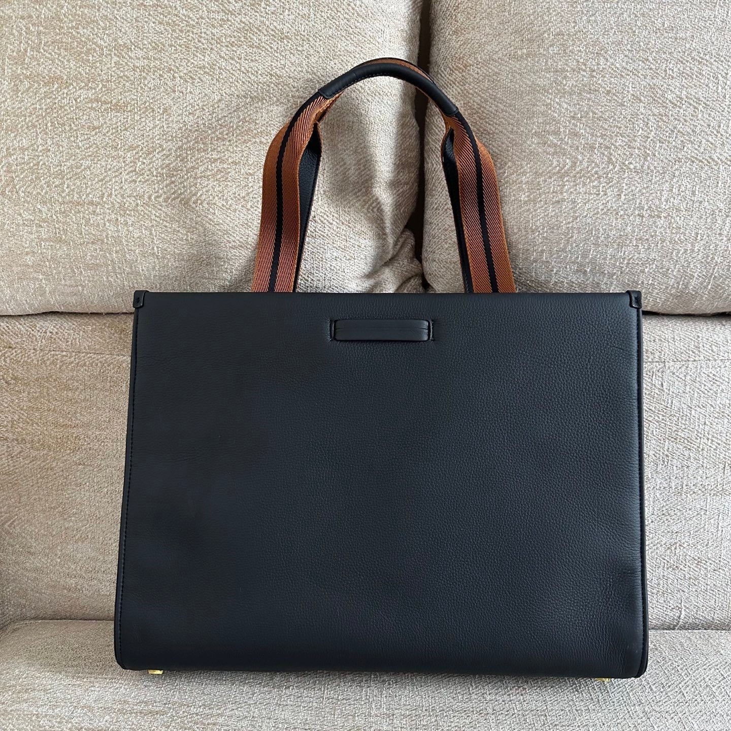 Zegna Men's Business Handheld Tote Bags Imported Leather Laptop Bag # 195386