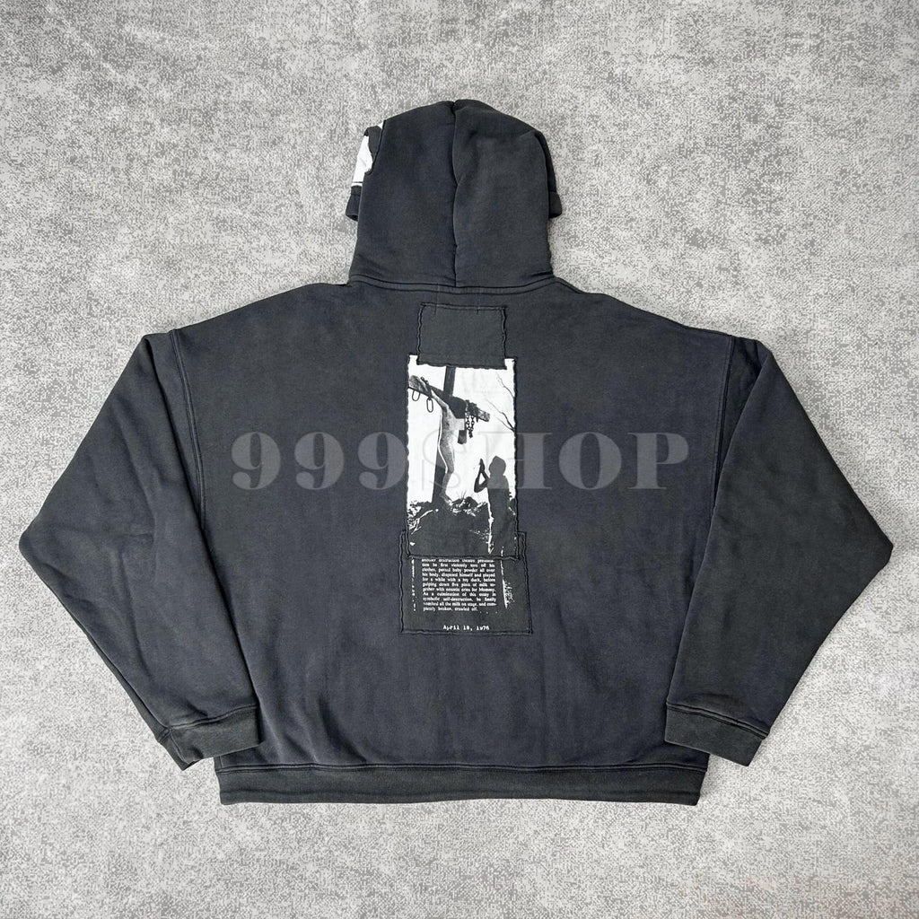 Enfants Riches Deprimes Nun Distressed Washed Zip Hoodie Sweatshirt ##333686