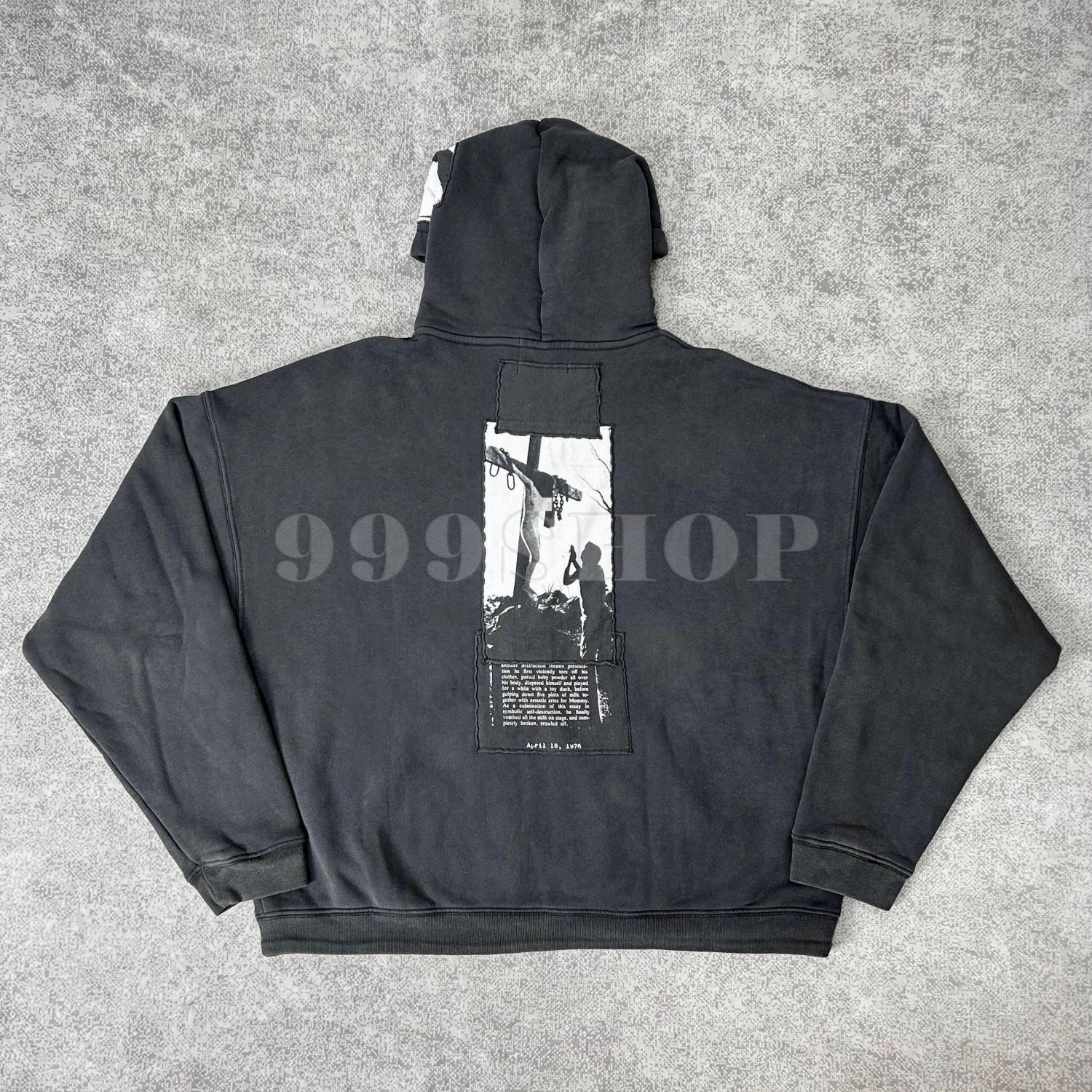 Enfants Riches Deprimes Nun Distressed Washed Zip Hoodie Sweatshirt ##333686