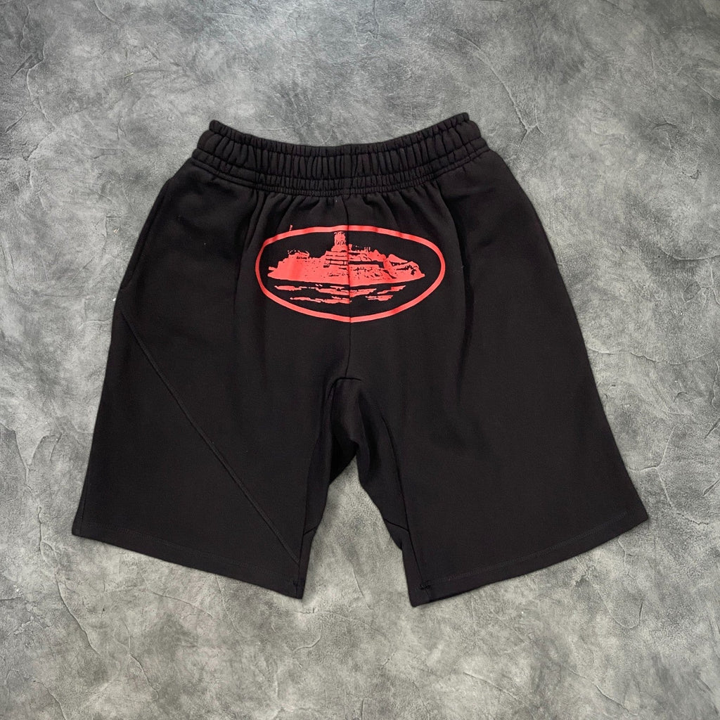Corteiz Alcatraz Basic Shorts Black/Red